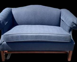 Blue Upholstered Loveseat