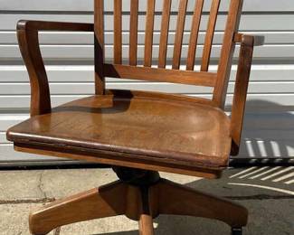 Rolling Wooden Desk Chair