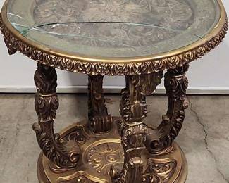 French Provincial Round Side Table n