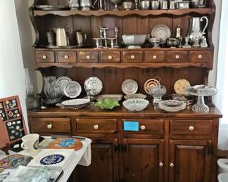 Ethan Allen China Cabinet with Pewter