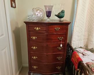 Antique Mahogany Bow Front Dresser
