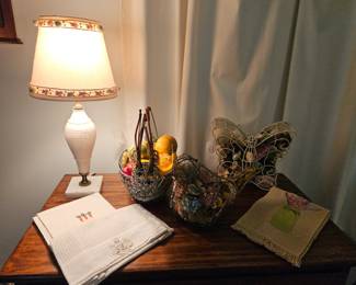 Nice Marble Base Lamp, Linen