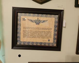 Vintage Aviation Turtle Creed Certificate