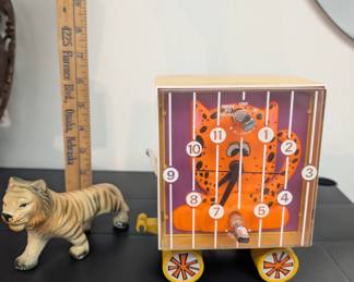 Vintage Tiger and Clock Radio