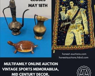 Online Auction closes May 18th at 5 pm central time, shipping available