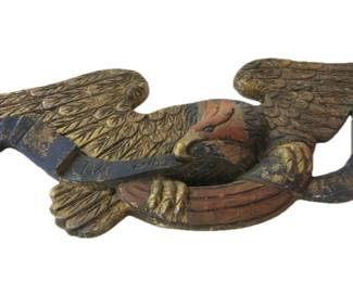 Antique Live & Let Live Eagle Carving