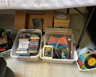 Cassettes, 45's &33's Records ,Videos, DVD's ,Cd's A lot of them