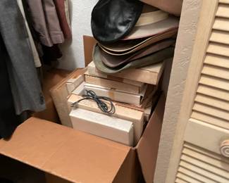 Collector plates still in boxes & Cowboy Hats