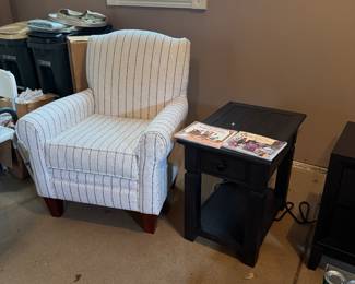 Lounge Chair, Black Side Table