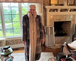 Doesn't our Dee look divine in this fox and muskrat full length coat