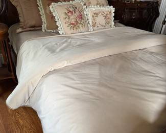 Italian Bedding - including cashmere and wool blanket and gorgeous cover, needlepoint pillows
