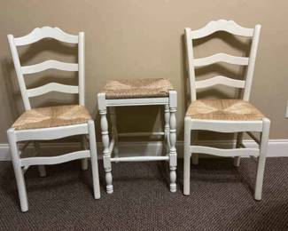 Ballard Woven Chairs And Stool