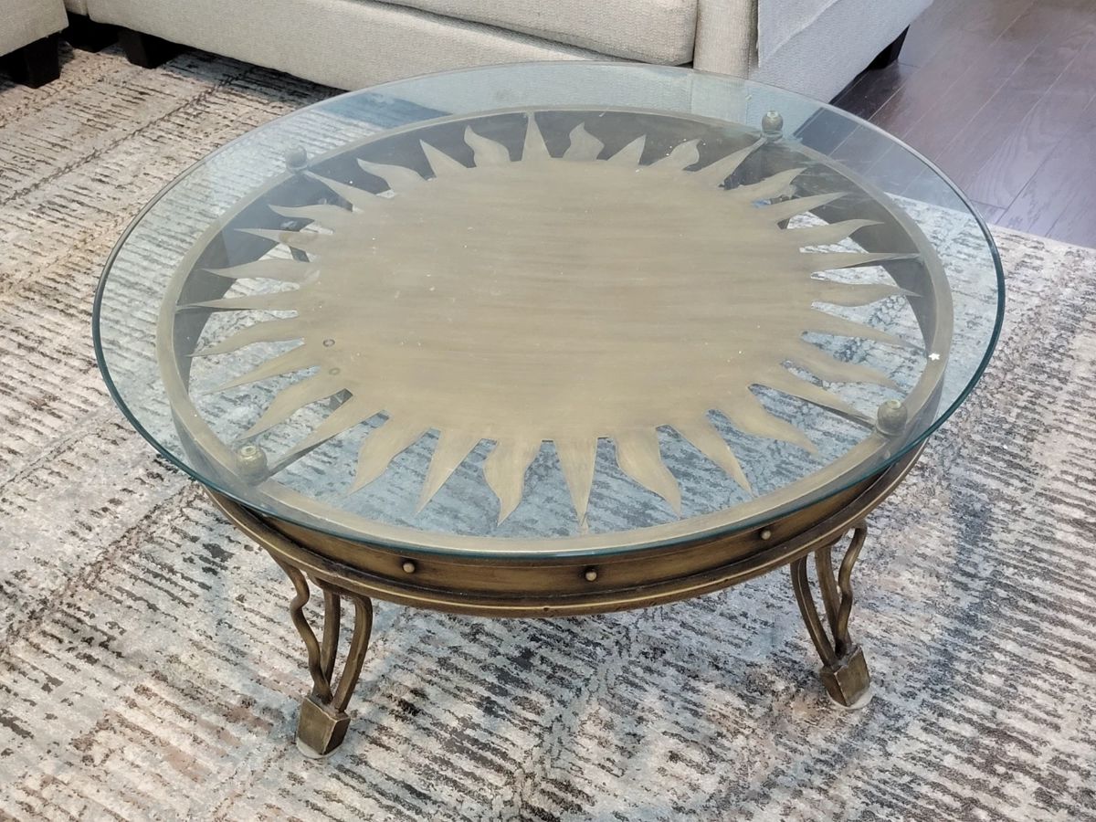 Sun motif coffee table