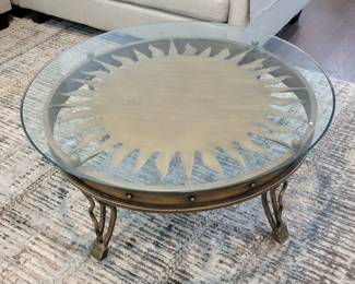 Sun motif coffee table