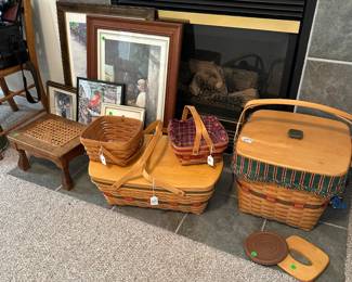 Longaberger Baskets; vintage framed prints