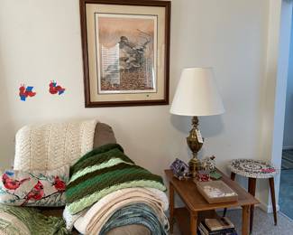 Recliner; Handmade afghans