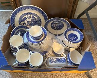 Set Of Royal China Willow Ware Ironstone w/ Butter Dish