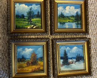 Set of 4 Oil Paintings of the Four Seasons