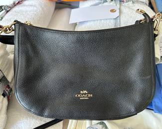 Coach Black Pebble Leather Crossbody Bag
