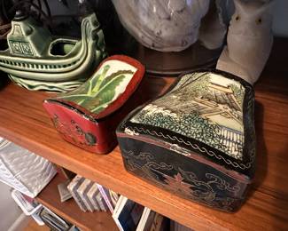 Porcelain Art Lacquered Trinket Boxes