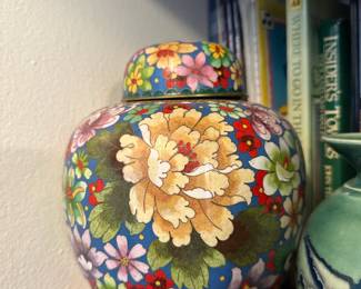 Floral Cloisonné Ginger Jar