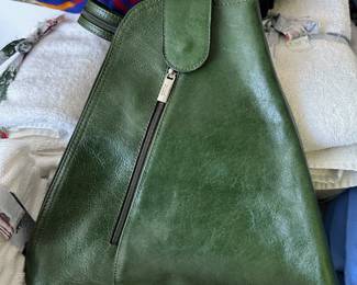 Dias Green Leather Backpack