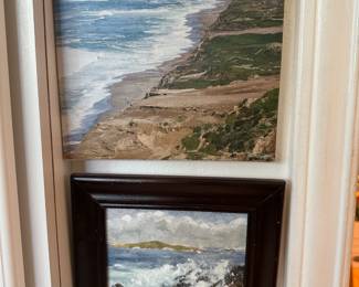 Framed Ocean Scene Acrylic Painting Signed by Coffay