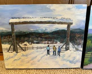 High Meadow Mountain Ranch Acrylic Painting on Canvas by Joyce Donaldson
