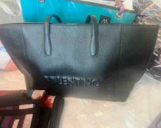 Valentino Black Pebbled Leather Tote