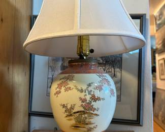 Porcelain Floral Ginger Jar Table Lamp