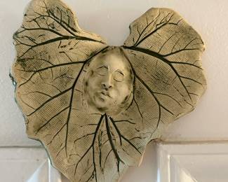 Pottery Nature Spirit Leaf Wall Plaque