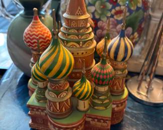 Wood Carved Replica of St. Basil's Cathedral