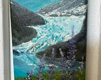Mendenhall Glacier Oil Painting on Stretched Canvas by P. Hutchens Jouppi