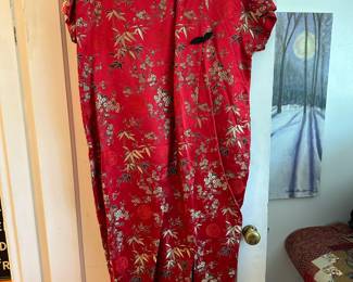 Chinese Red & Gold Qipao Dress