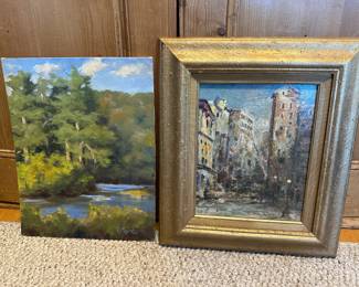 Serene Landscape with a Winding River Oil Painting by Viktoria Majestic