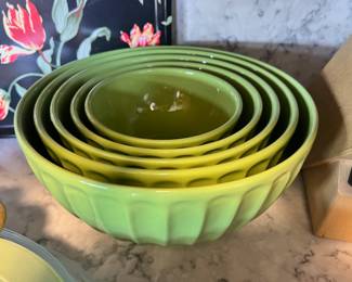 Set of 5 Primagera Green Nesting Mixing Bowls
