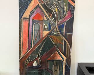 Abstract House Oil Painting by Gregory Dallum