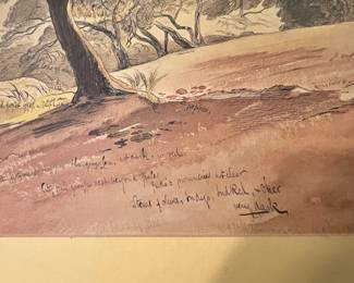 Framed & Matted Landscape Print by Edward Lear
