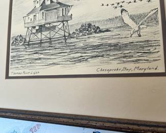 Framed & Matted Print "Thomas Point Lighthouse" by John Moll