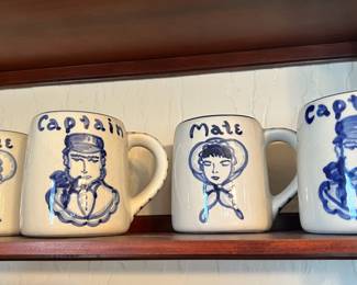Set of 4 Knesseth Denisons "Captain & Mate" Coffeee Mugs