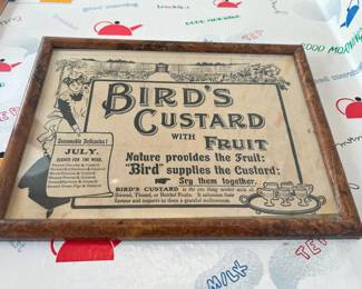 Framed Bird's Custard Advertisement
