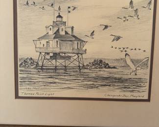 Framed & Matted Print "Thomas Point Lighthouse" by John Moll