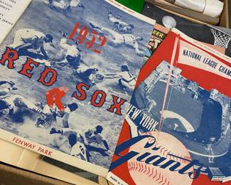 1952 Boston Red Sox Fenway Park Program/Score Card, 1952 New York Giants vs Cincinnati Reds Polo Grounds Baseball Program