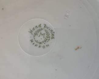 Hand Painted Nippon Serving Platter with 3 Bread & Butter Plates