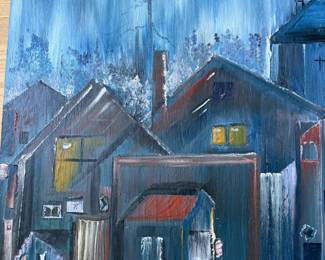 Oil Painting of Village