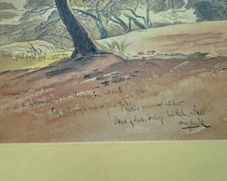 Framed & Matted Landscape Print by Edward Lear
