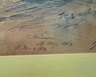 Framed & Matted Landscape Print by Edward Lear