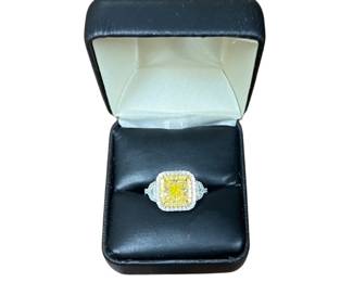 GIA 3.5ct Fancy Yellow Diamond Ring