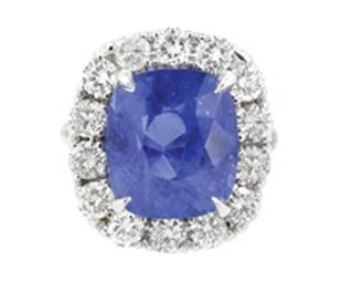 Burmese Sapphire and Diamond Ring