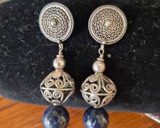 Silver dangle earrings